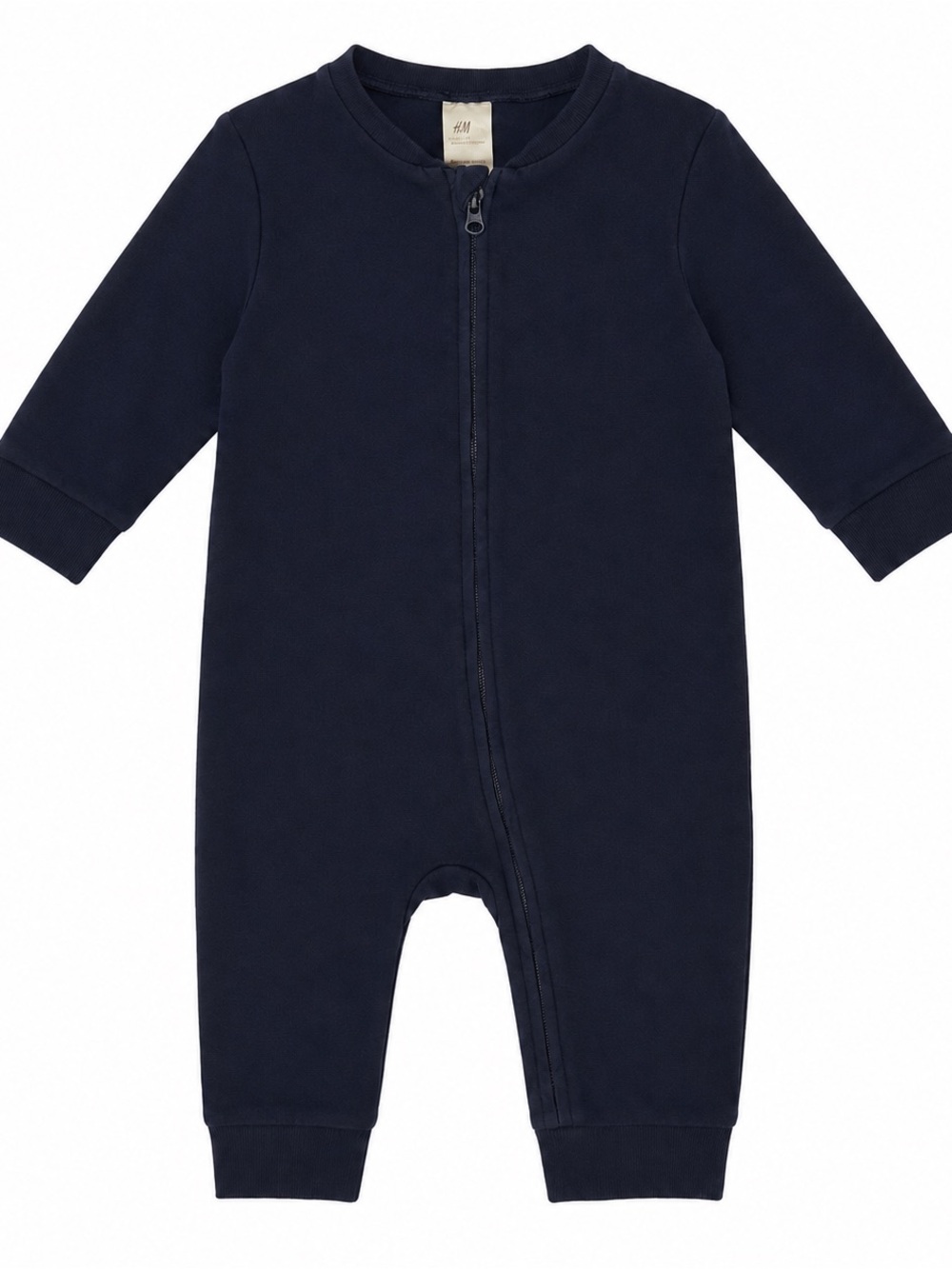 H&M Navy Zip-Front Baby Footie